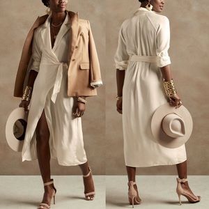 Banana Republic Blazer Wrap Dress WHITE